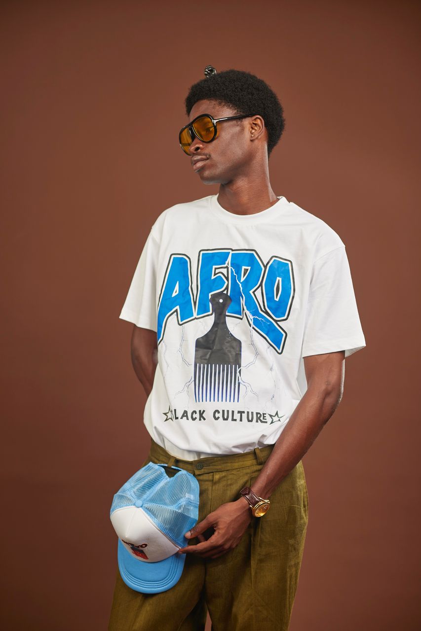 Climate activist wearing AFRO tee